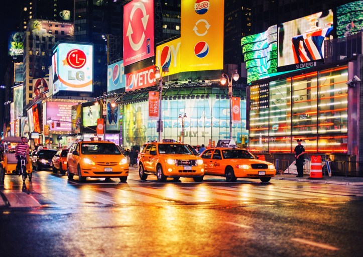 Taxis en Times Square