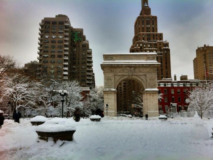 invierno en Washington Square Park