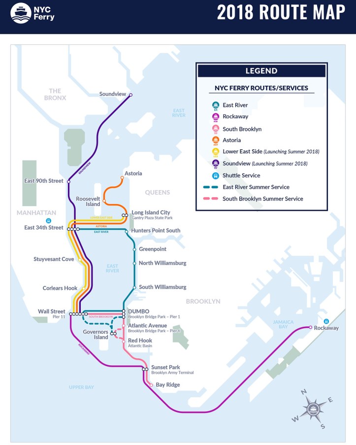 NYC Ferry rutas